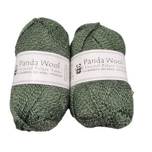 Panda Wool Crystal Palace Yarns Vine Green 2 Skeins 186 Yards Each